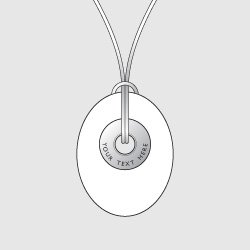 Handmade pebble necklace in silver and aluminium